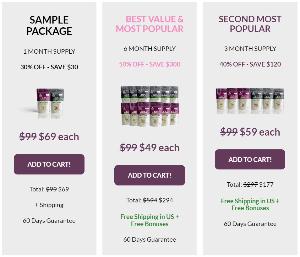 All Day Slimming Tea Pricing