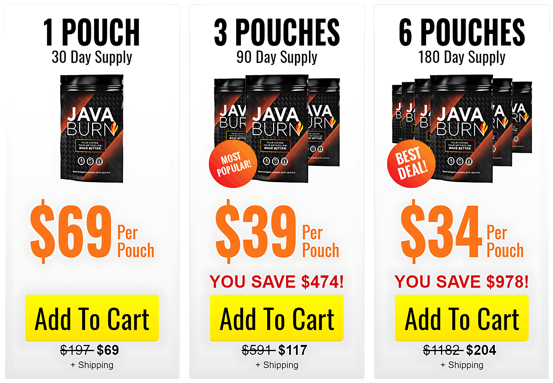 Java Burn Pricing